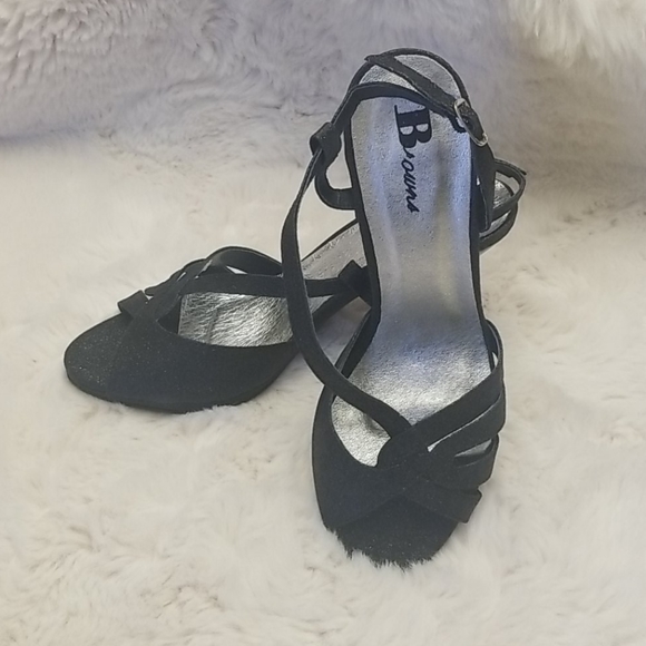 Brown's Slingback Black sparkle 38 - Picture 2 of 3